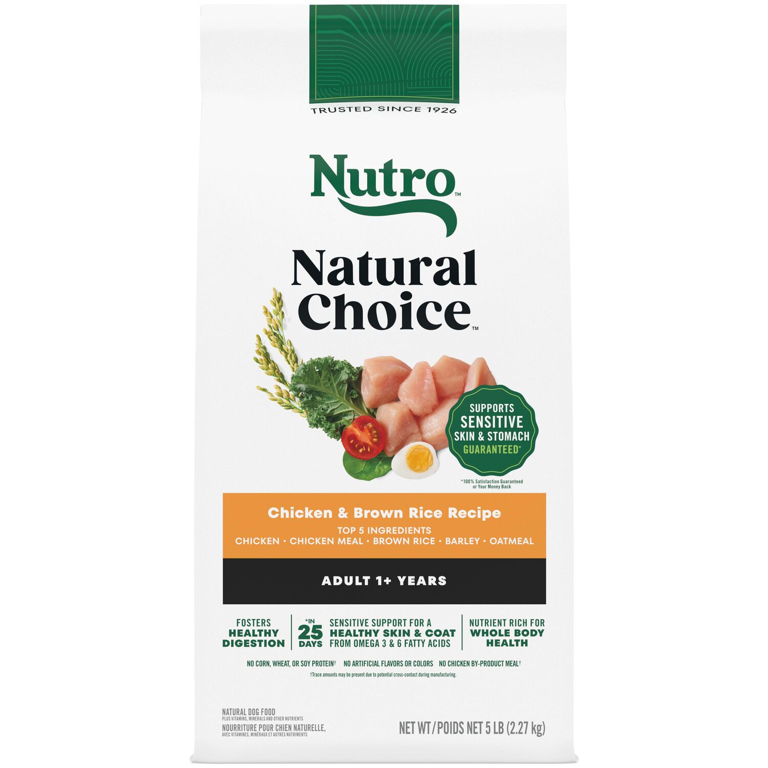 Nutro Natural Choice Adult Chicken, Whole Brown Rice & Sweet Potato Recipe Dog Food, 5-Lb Bag