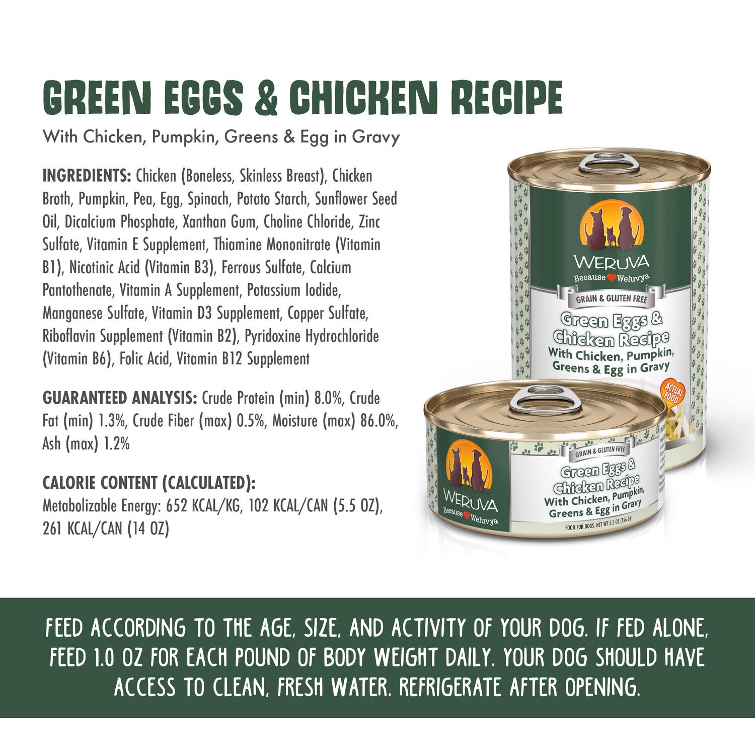 Weruva Classic Green Eggs & Chicken Recipe Wet Dog Food, 14-Oz