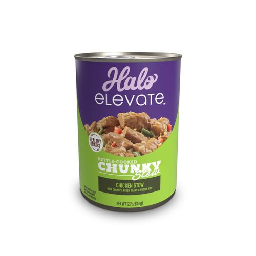 Halo Elevate Kettle Cooked Chunky Healthy Grains Chicken Stew W/ Carrots, Green Beans & Brown Rice Wet Dog Food