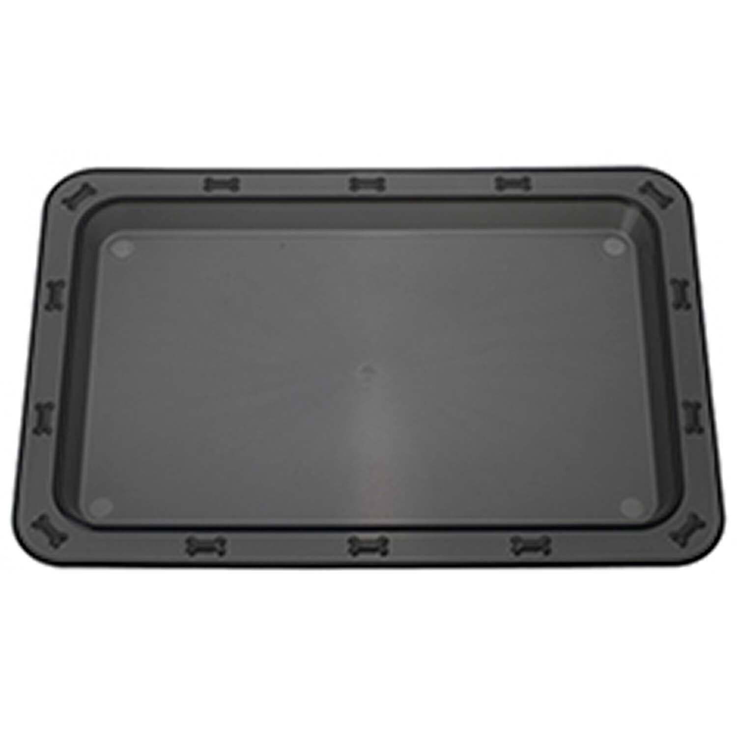 Petrageous Bone N Up Non-Slip Plastic Dog Feeding Tray, Black