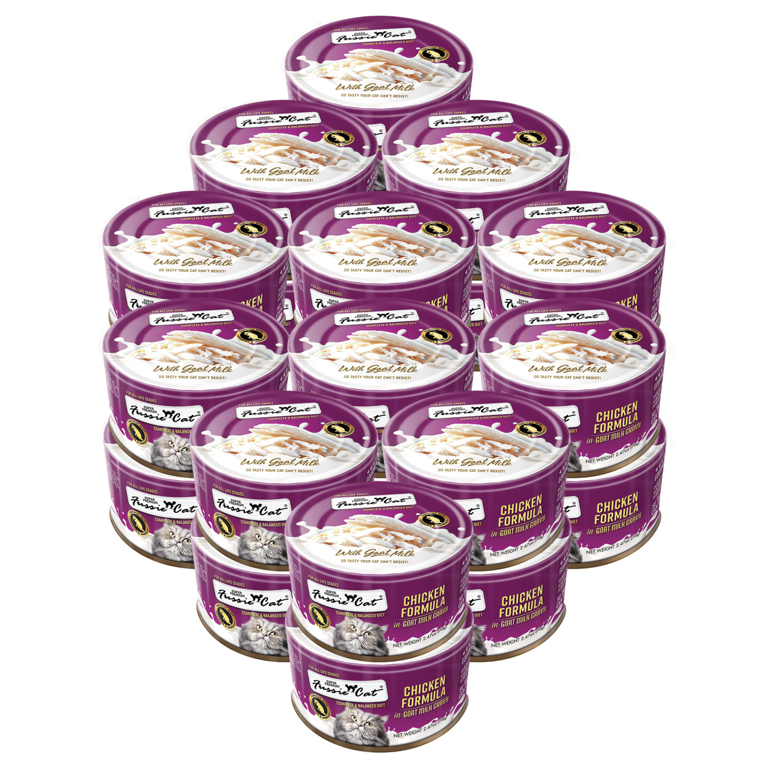 Fussie Cat Super Premium Chicken In Goat Milk Wet Cat Food, 2.47Oz