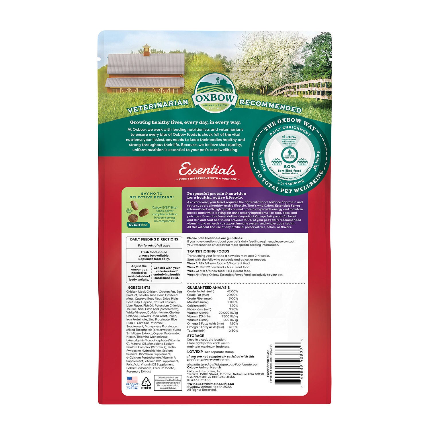Oxbow Essentials Ferret Diet 4 Lb Food