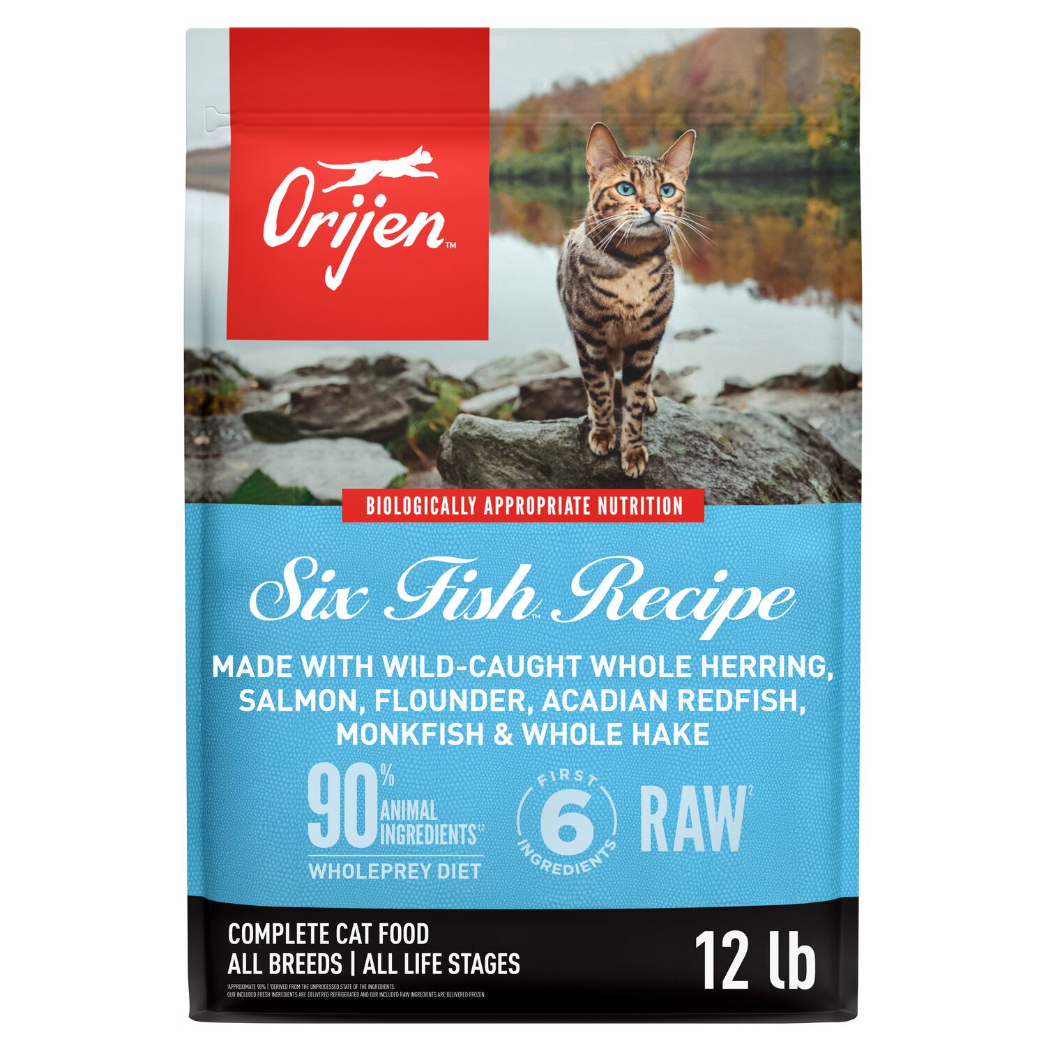 Orijen Grain-Free High Protein Premium Dry Cat Food, Six Fish Recipe