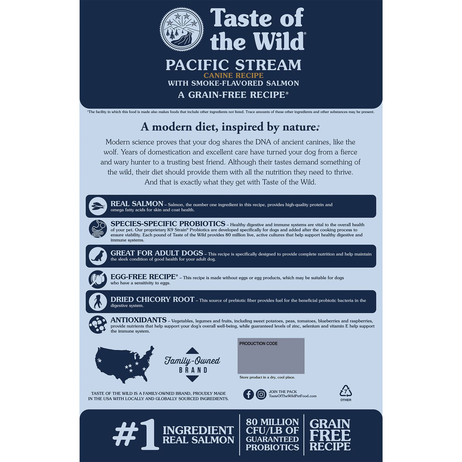 Taste Of The Wild Pacific Stream Canine Recipe With Smoke-Flavored Salmon Grain-Free Dry Dog Food, 5-Lb Bag