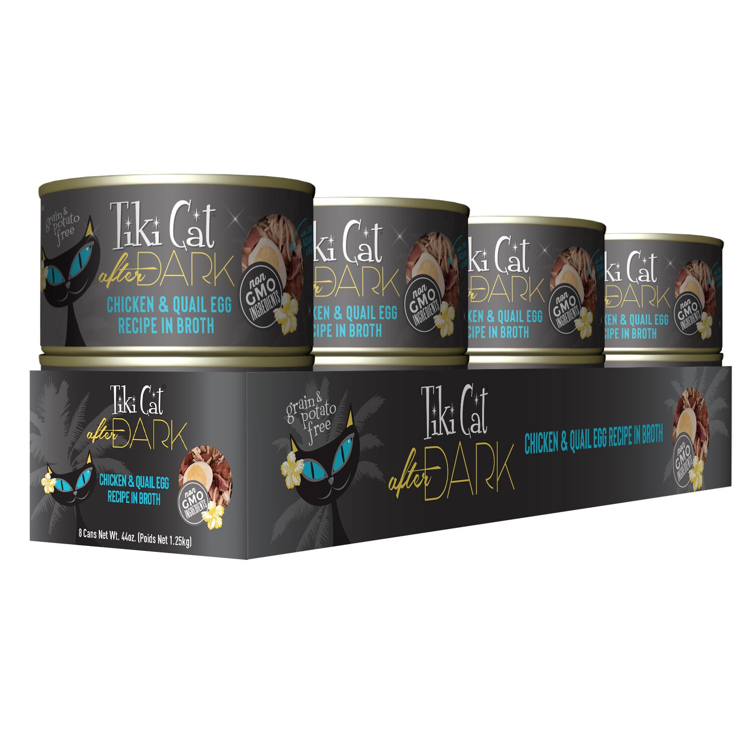 Tiki Cat After Dark Whole Foods Wet Cat Food, Chicken & Quail Egg, 5.5-Oz Can 8-Count
