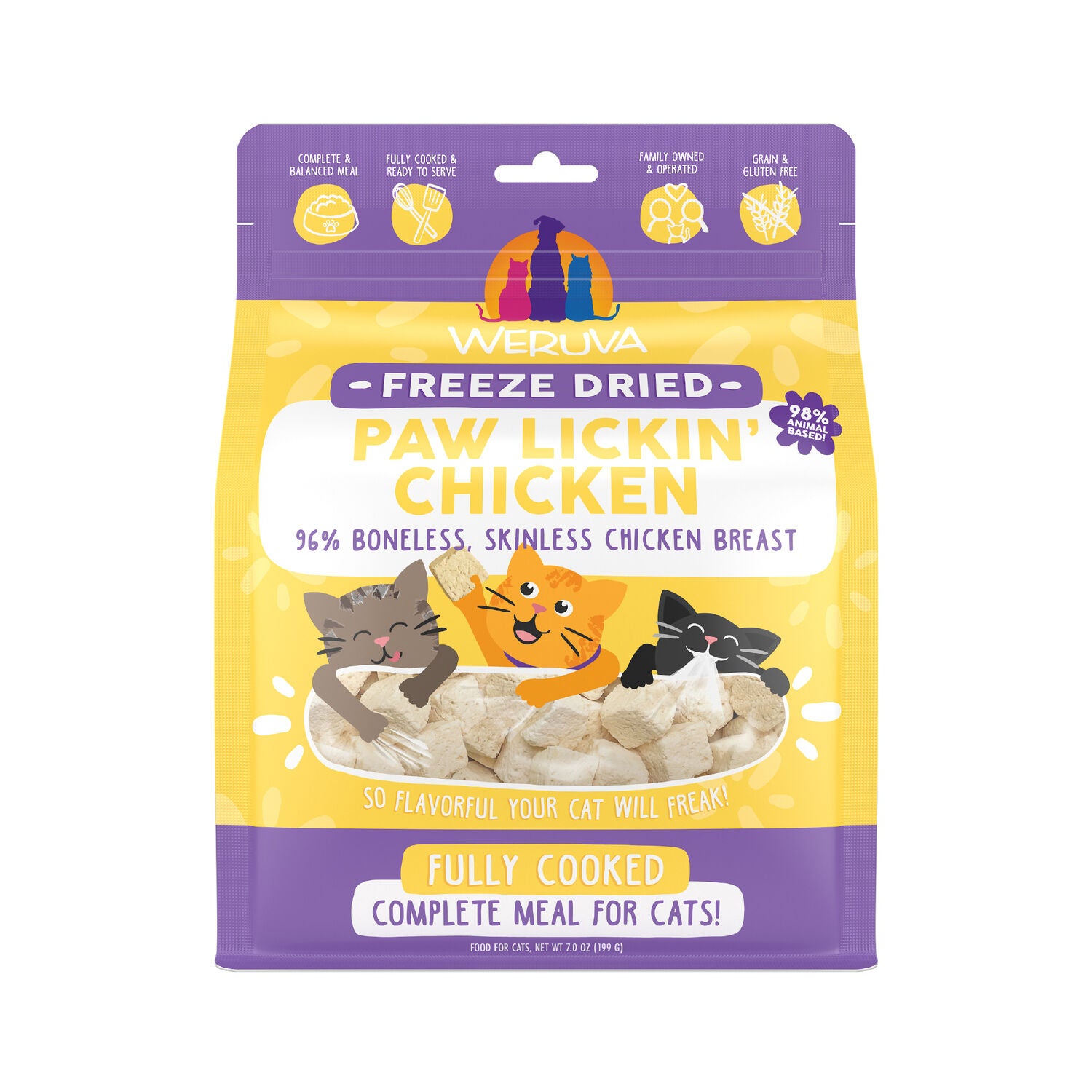 Weruva Freeze-Dried Grain-Free Cat Food, Paw Lickin' Chicken