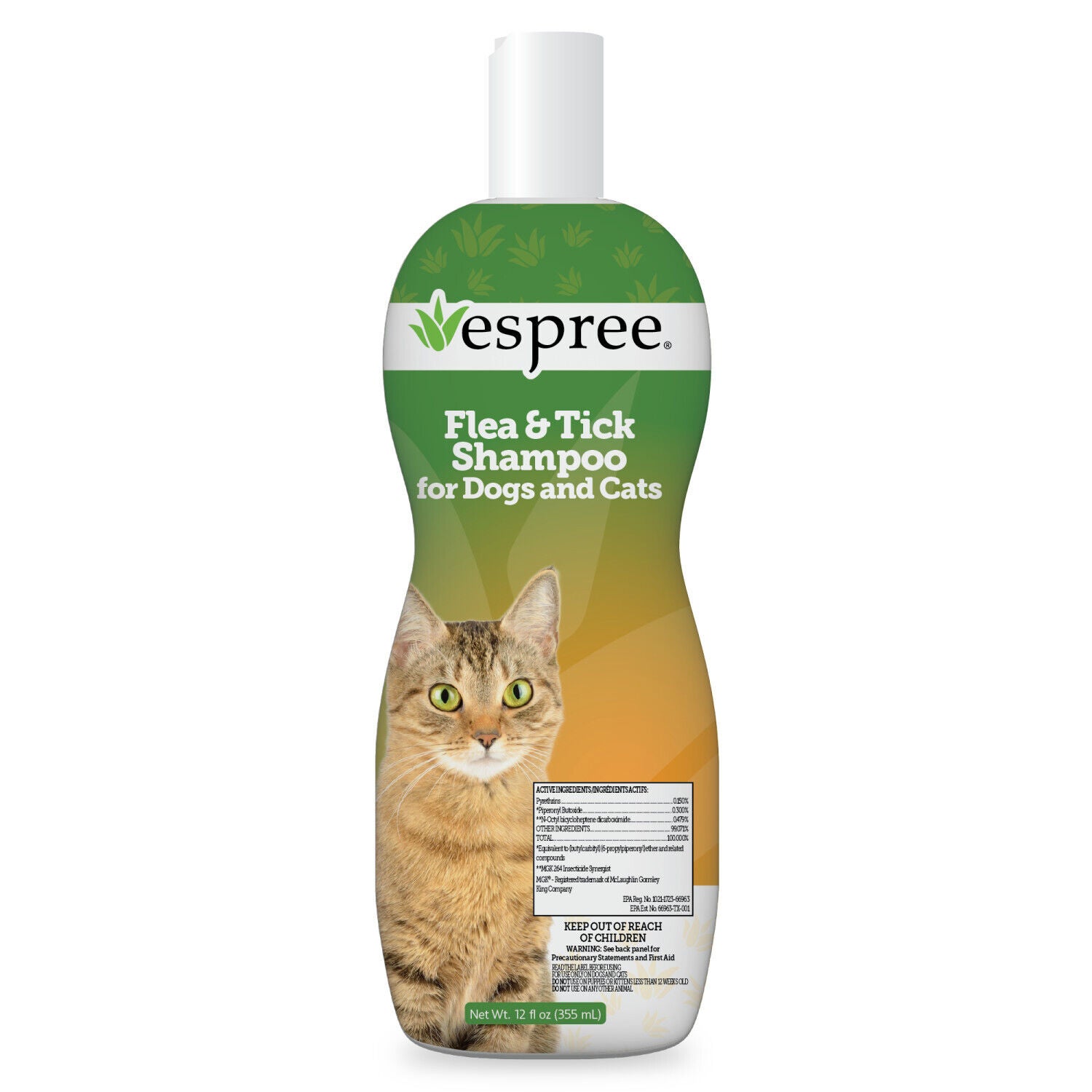 Espree Flea & Tick Cat Shampoo, 12-Oz