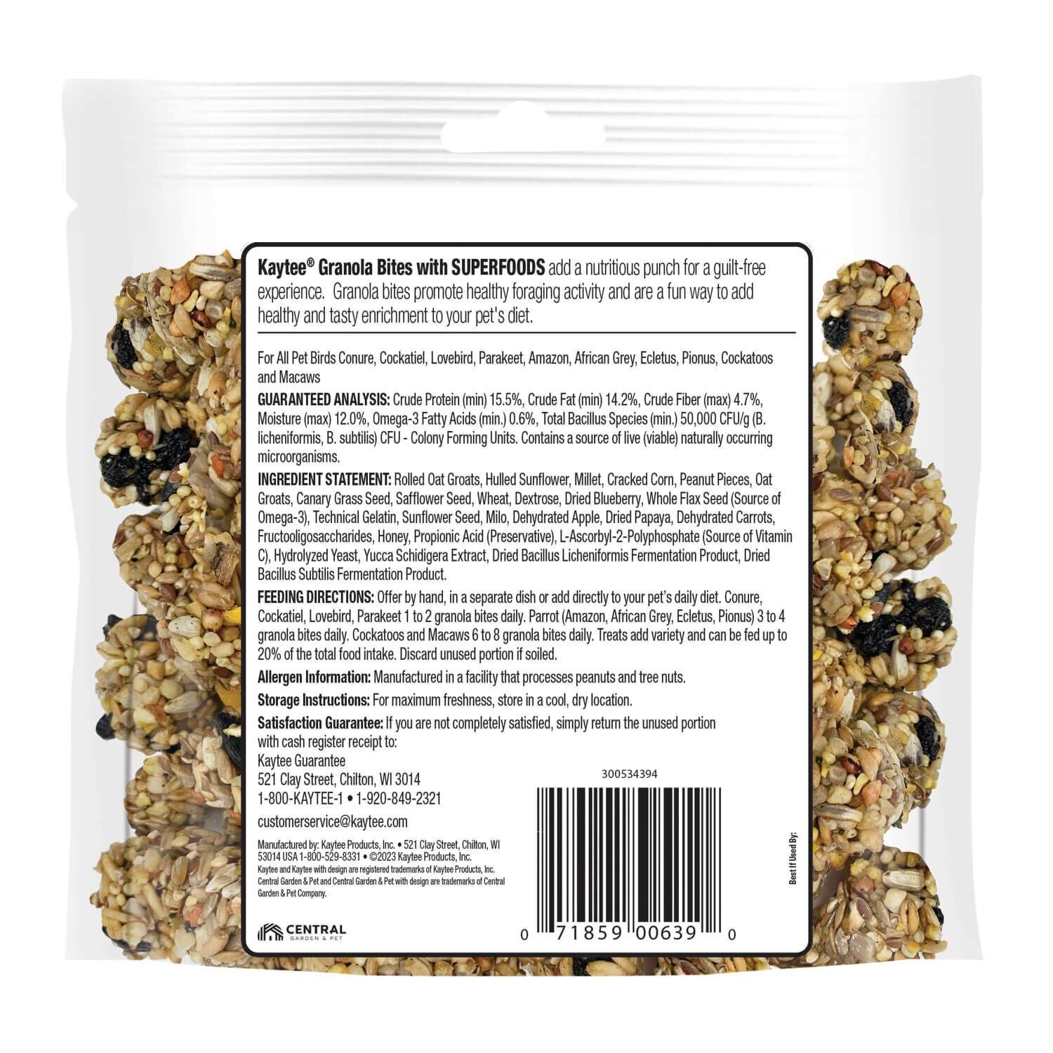 Kaytee Granola Bites, Berry & Flax