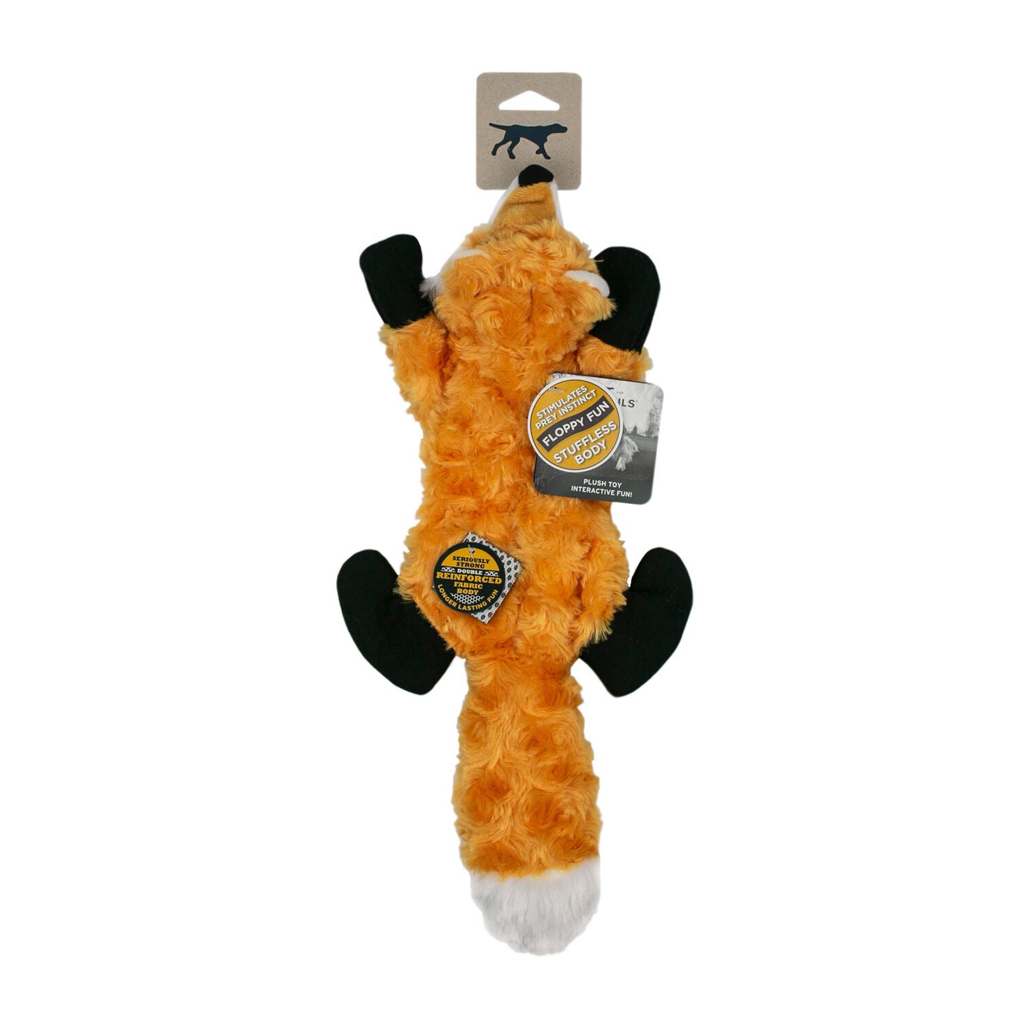 Tall Tails Stuffless Fox Squeaker Plush Dog Toy, 16"