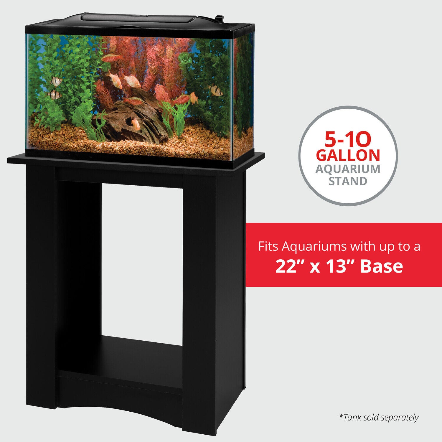 Marineland Black Fish Aquarium Stand For 5-10 Gallon Aquariums, 