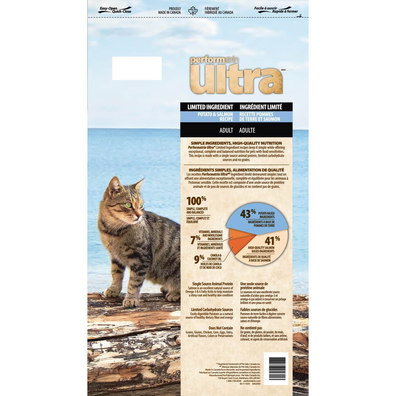 Performatrin Ultra Limited Ingredient Potato & Salmon Adult Dry Cat Food, 12-Lb Bag