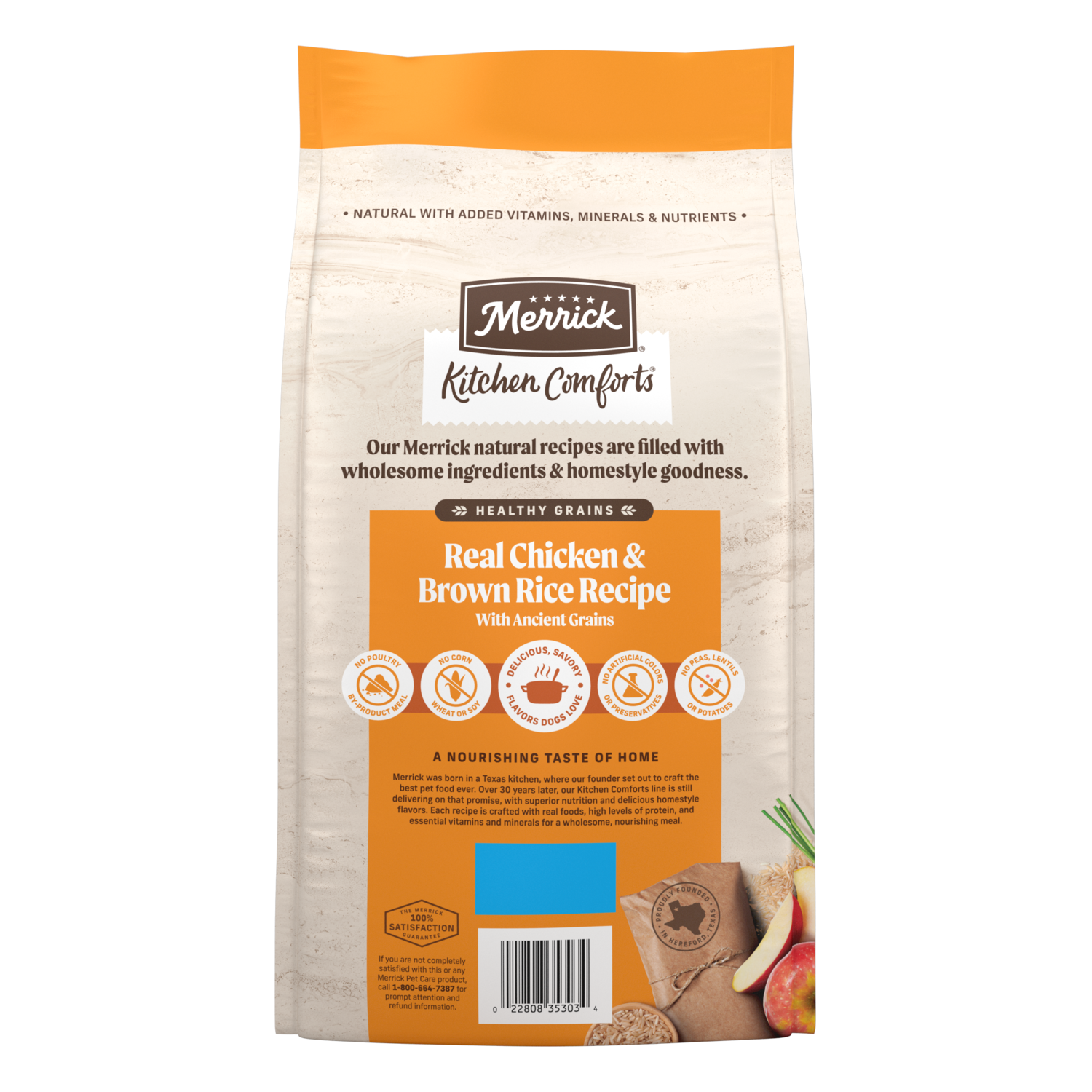 Merrick Kitchen Comforts Premium Adult Dry Dog Food With Ancient Grains,  Real Chicken And Brown Rice Recipe, 4-Lb Bag