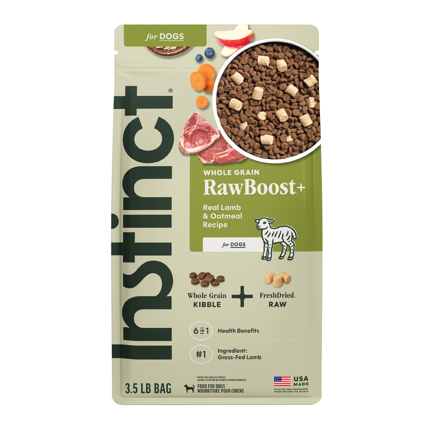 Instinct Raw Boost Whole Grain Real Lamb & Oatmeal Recipe Dry Dog Food