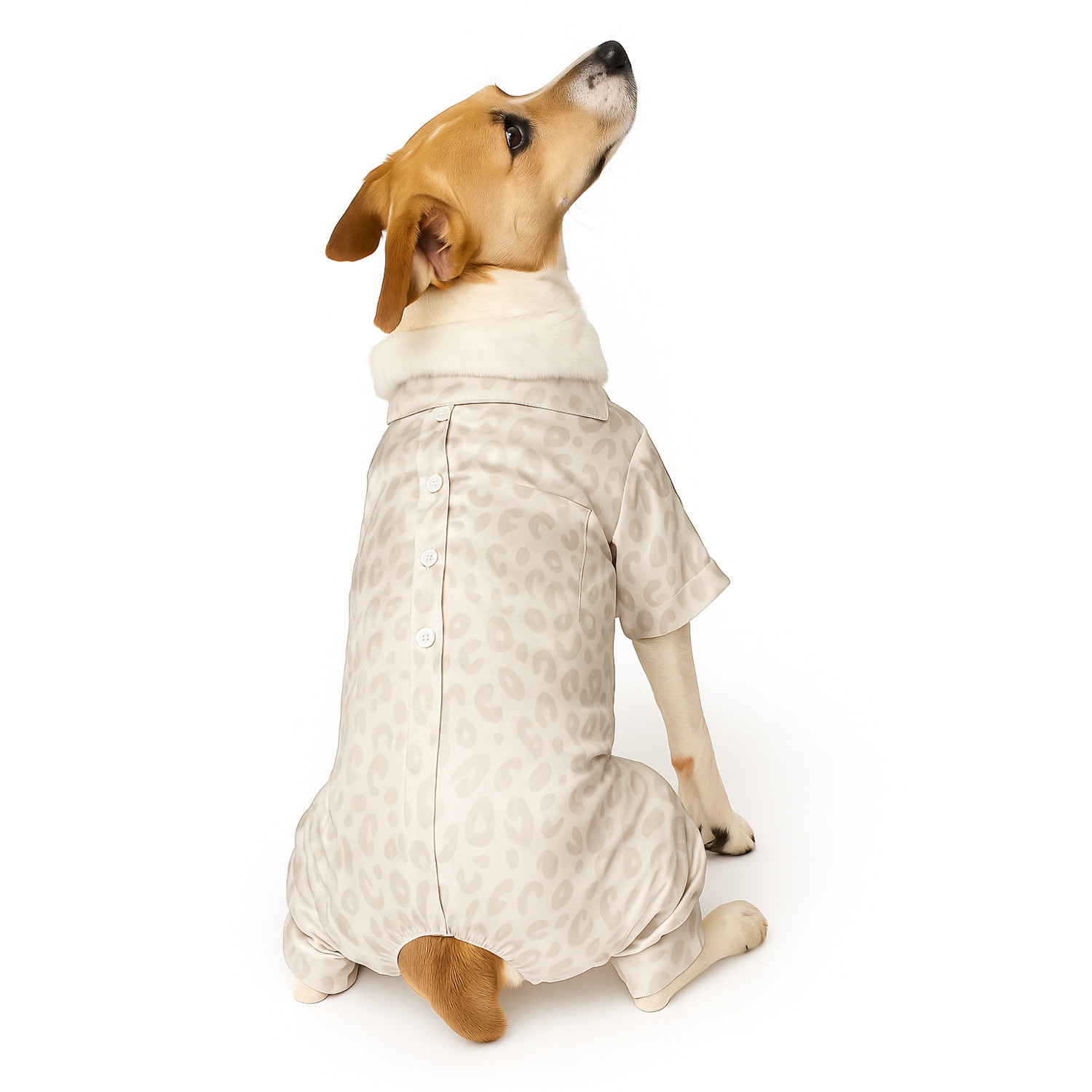 Simply Dog Satin Leopard Print Dog Pajamas, Extra Large