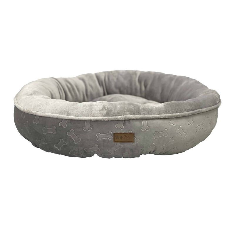 Embossed Bone Round Bed 28” Gray image number 1