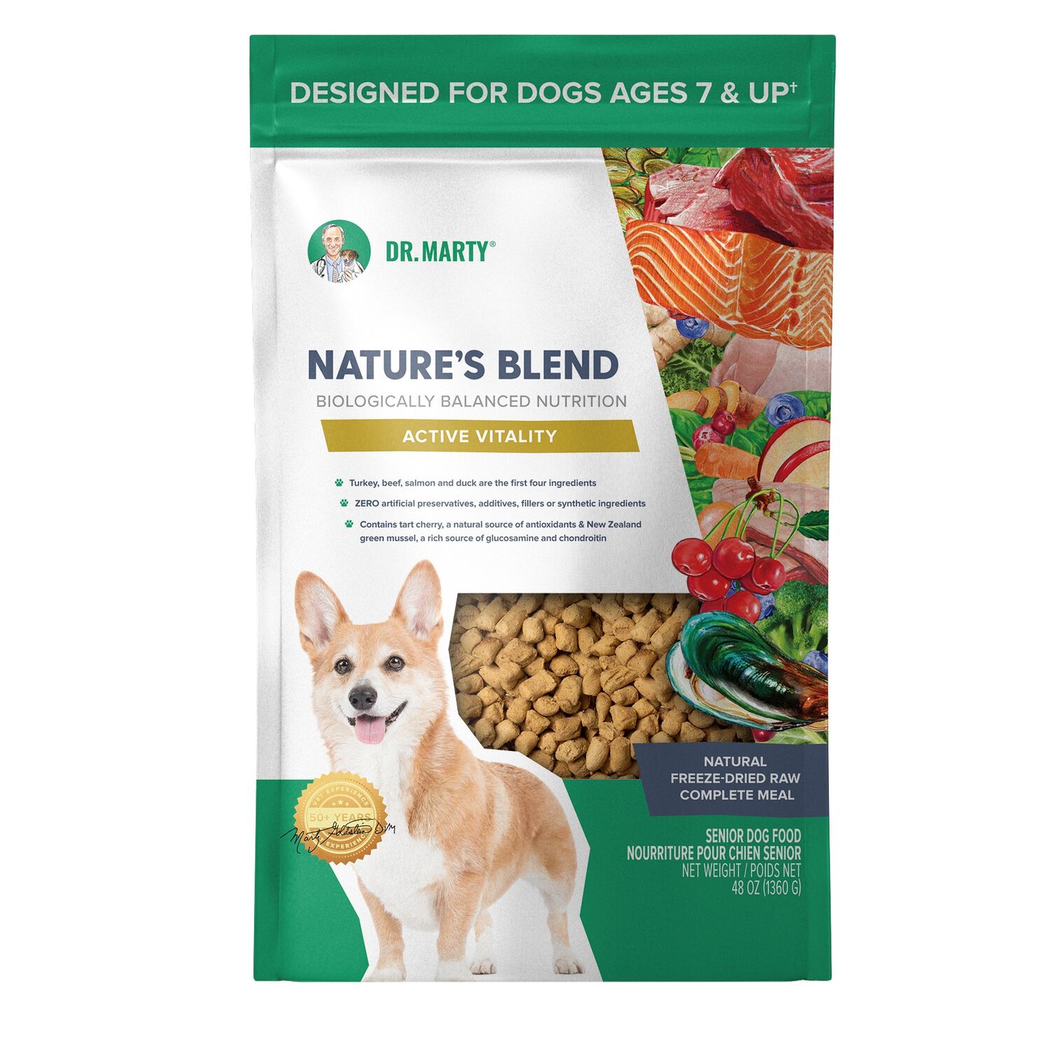 Dr. Marty Nature's Blend Active Vitality Freeze-Dried Raw Senior Dog Food