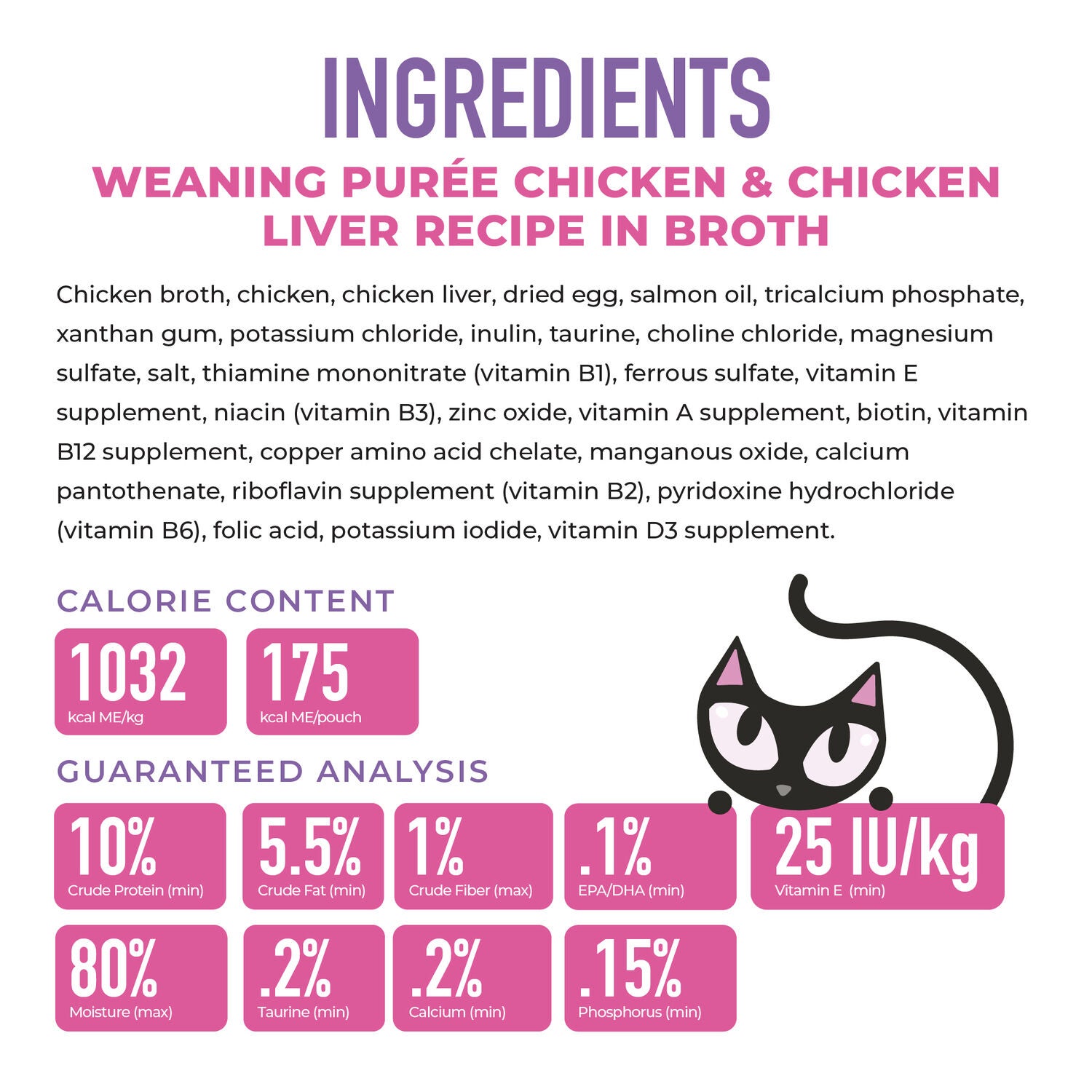 Tiki Cat Baby Weaning Puree Wet Cat Food, Chicken, 6-Oz Spout Pouch