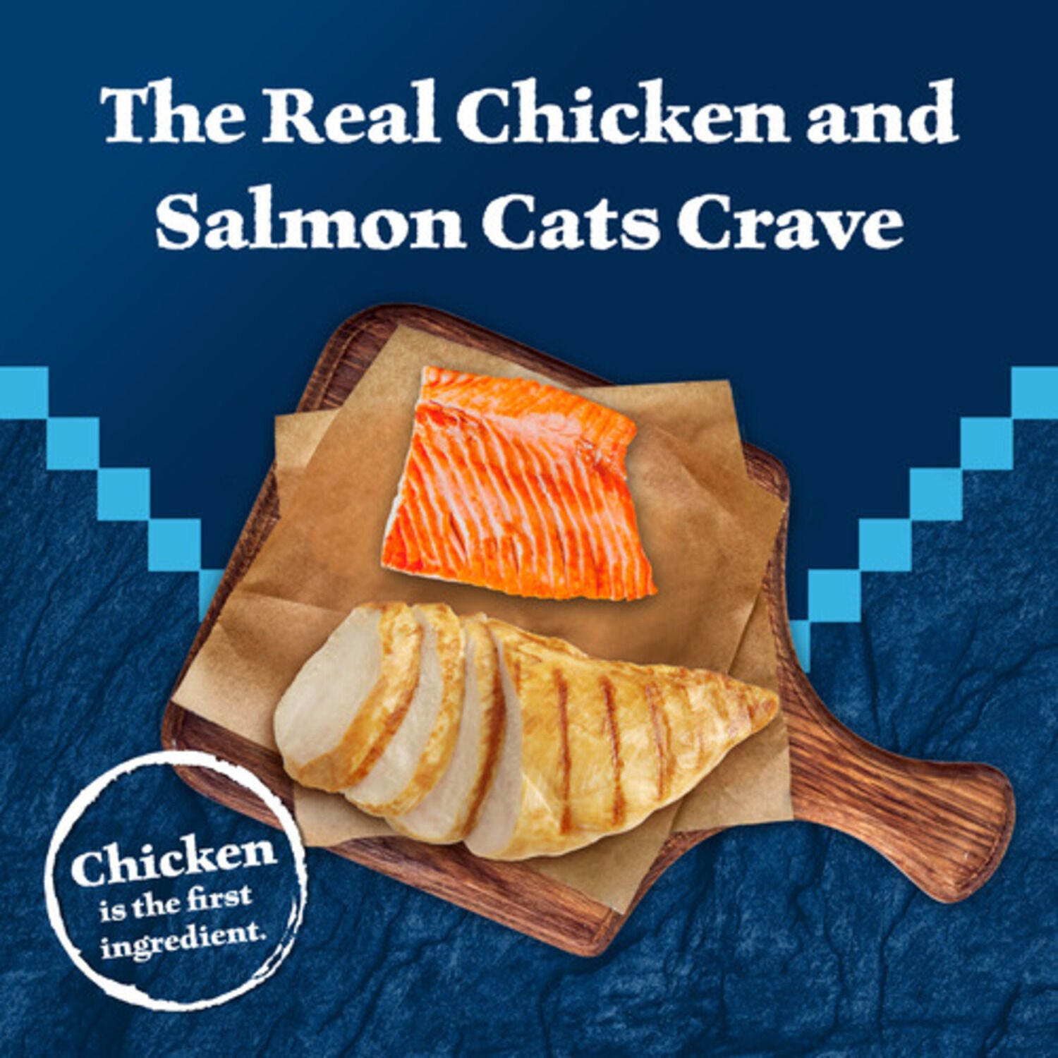 Blue Buffalo Wilderness Wild Delights Adult Wet Cat Food, Chicken & Salmon Meaty Morsels, 3-Oz