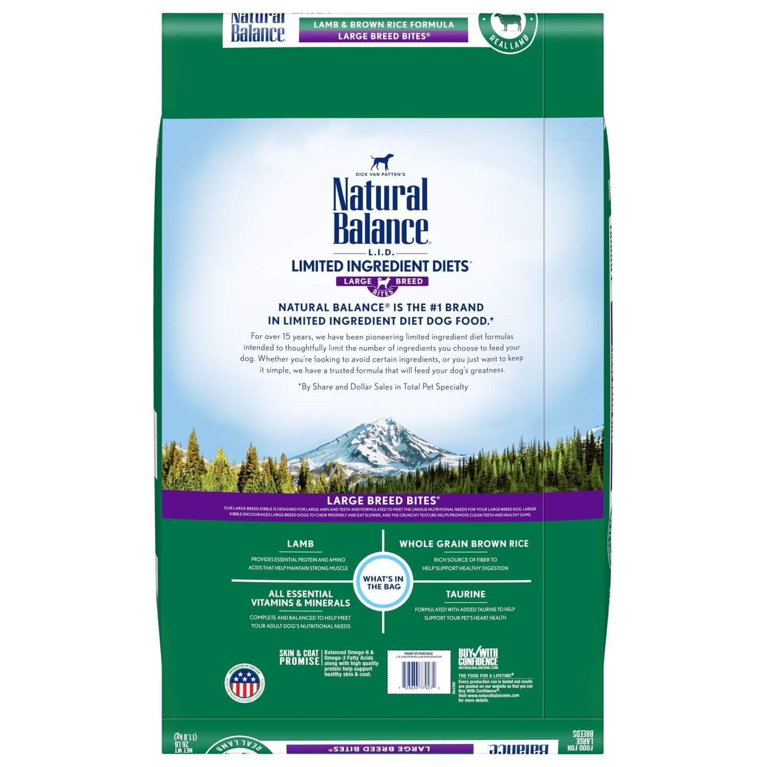 Natural Balance Limited Ingredient Lamb & Brown Rice Large Breed Recipe Dry Dog Food, 26-Lb