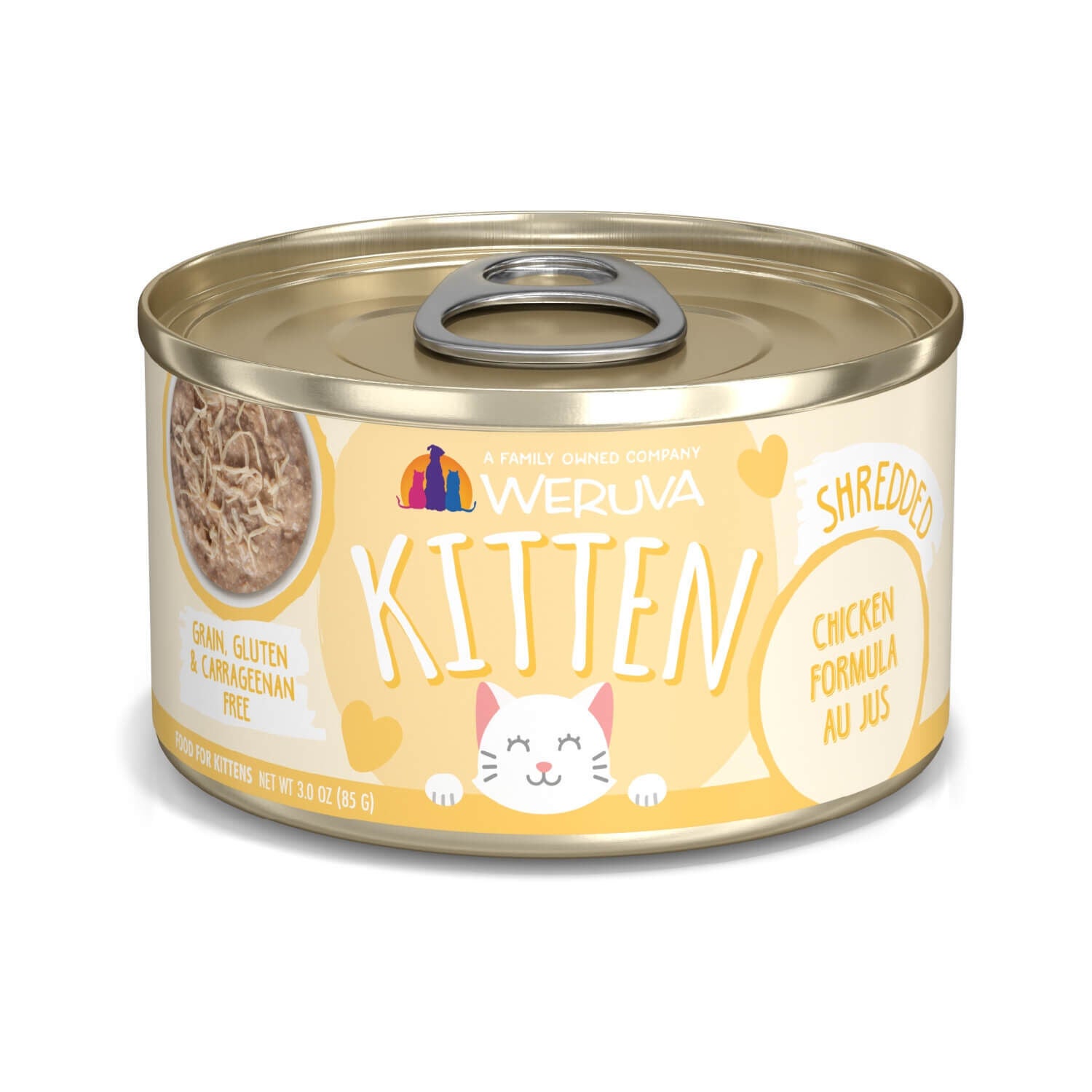 Weruva Kitten Grain Free Chicken Formula Au Jus Wet Cat Food, 3-Oz Can Pack Of 12