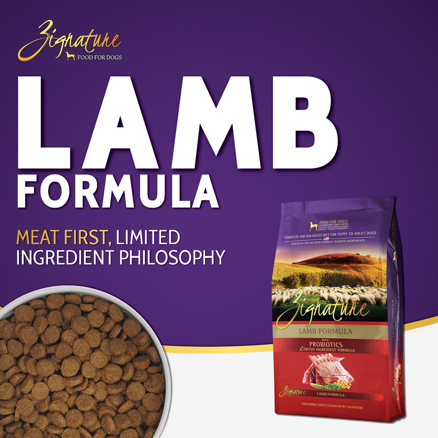 Zignature Lamb Formula Limited Ingredient Dry Dog Food, 25-Lb