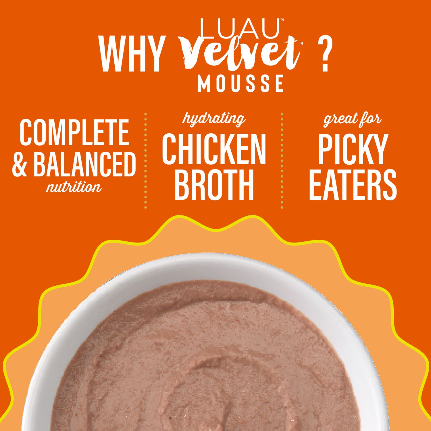 Tiki Cat Luau Velvet Mousse Wet Cat Food, Chicken, 2.8-Oz Pouch 12-Count