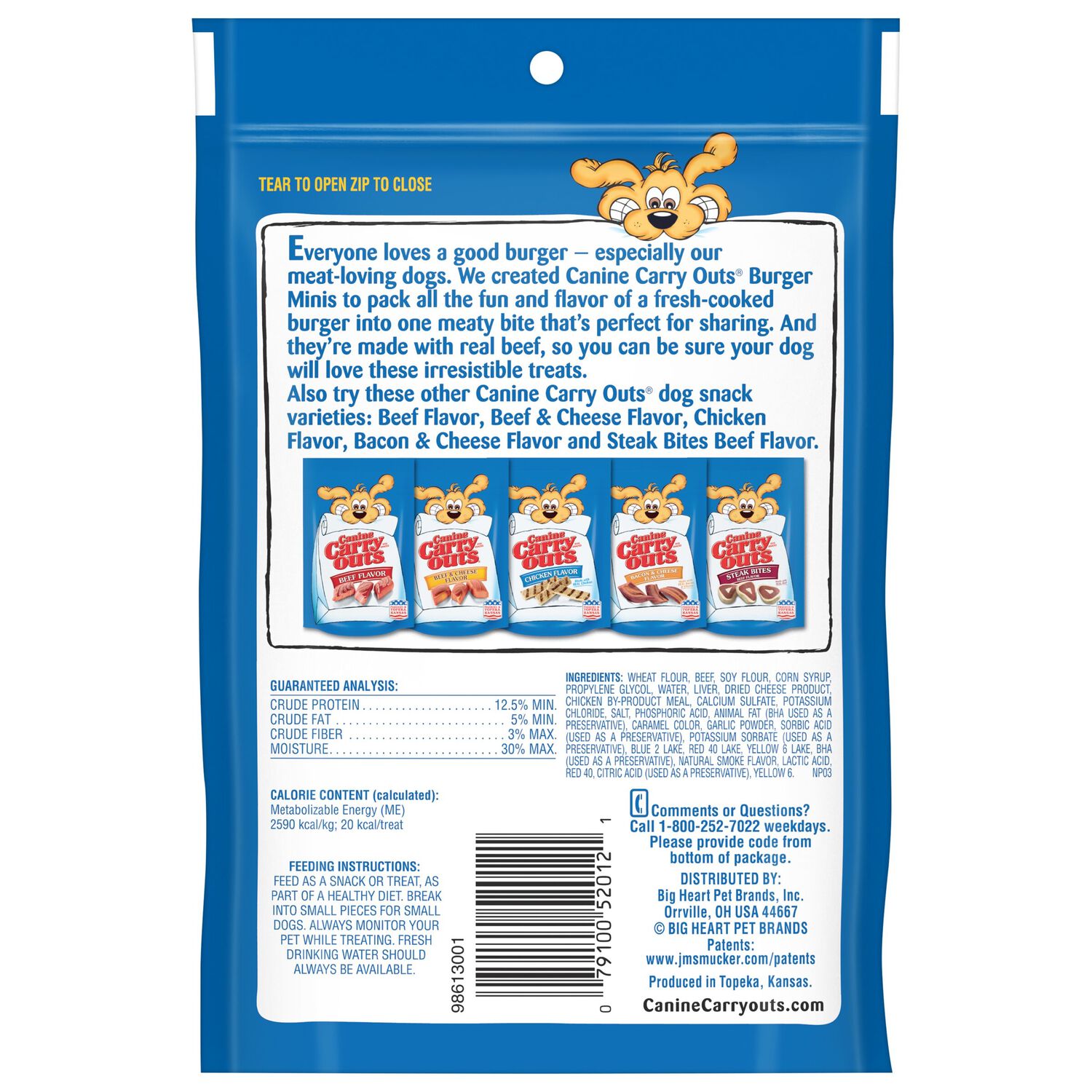 Canine Carry Outs Burger Minis Beef Flavor Soft & Chewy Dog Treats, 4.5-Oz Bag