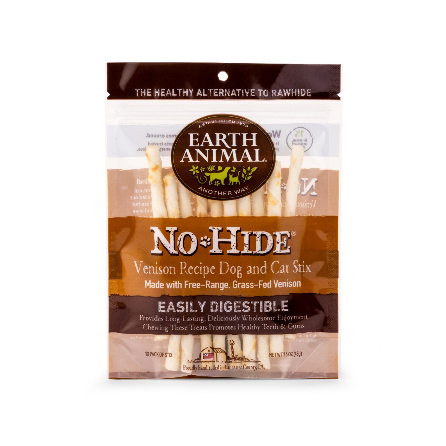 NoHide GrassFed Venison Stix Natural Rawhide Alternative Dog Cat