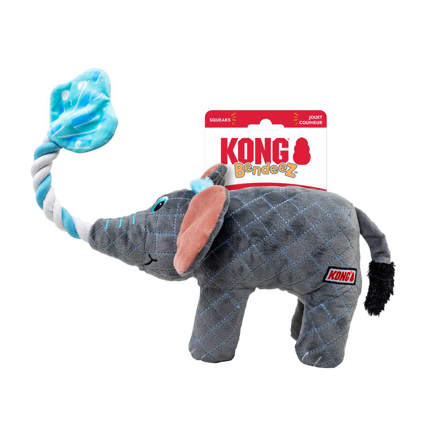 Kong Bendeez Elephant Plush Durable Rope & Tug Dog Toy - 12"
