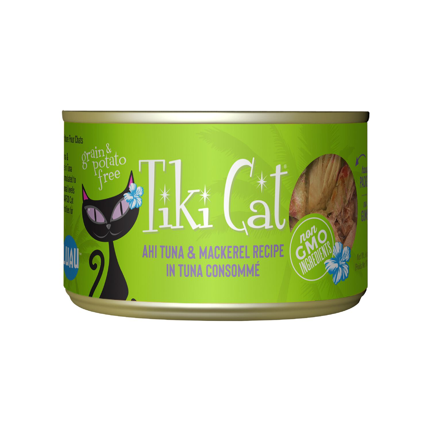 Tiki Cat Luau Wet Cat Food, Ahi Tuna & Mackerel, 6-Oz Can