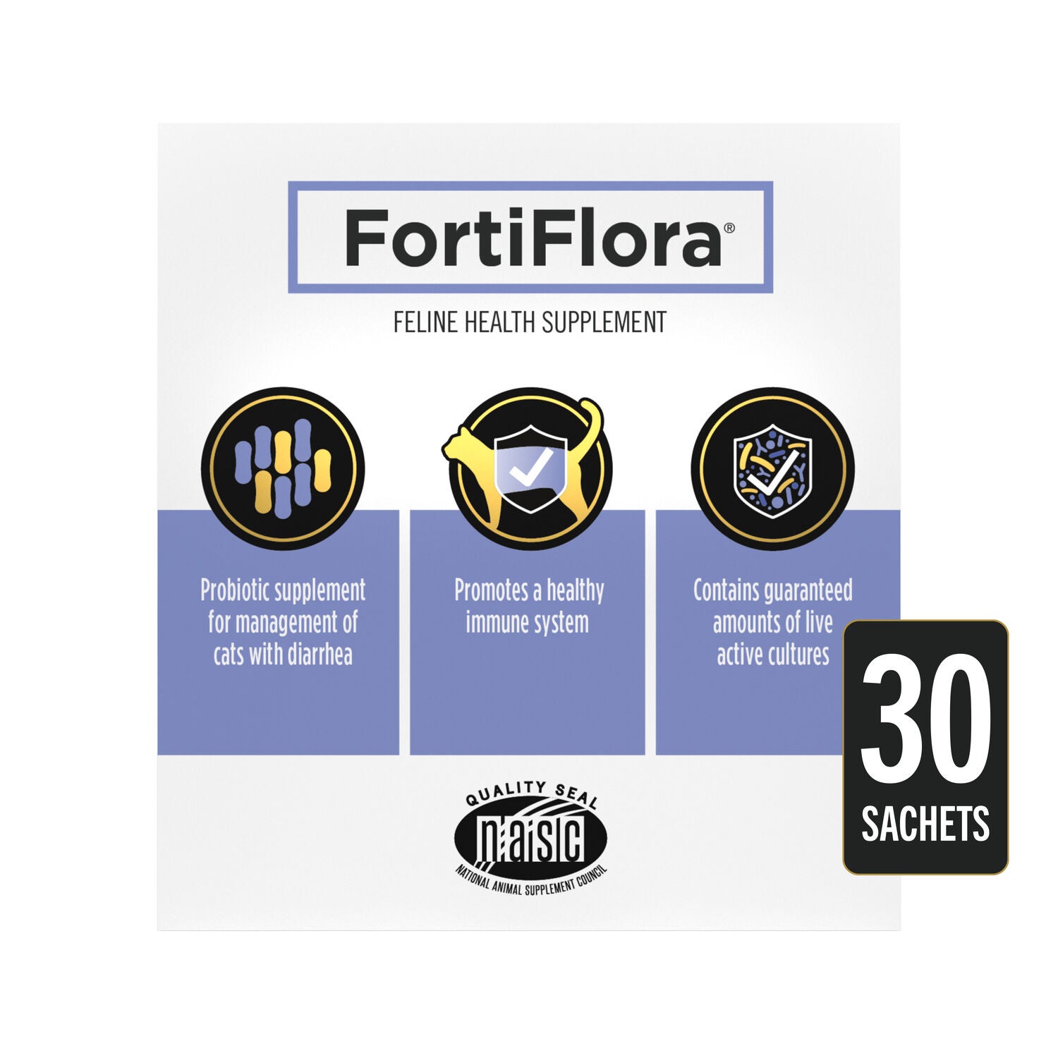 Purina Pro Plan Veterinary Supplements Fortiflora Cat Probiotics Supplements For Cats With Diarrhea, 30-Ct Box