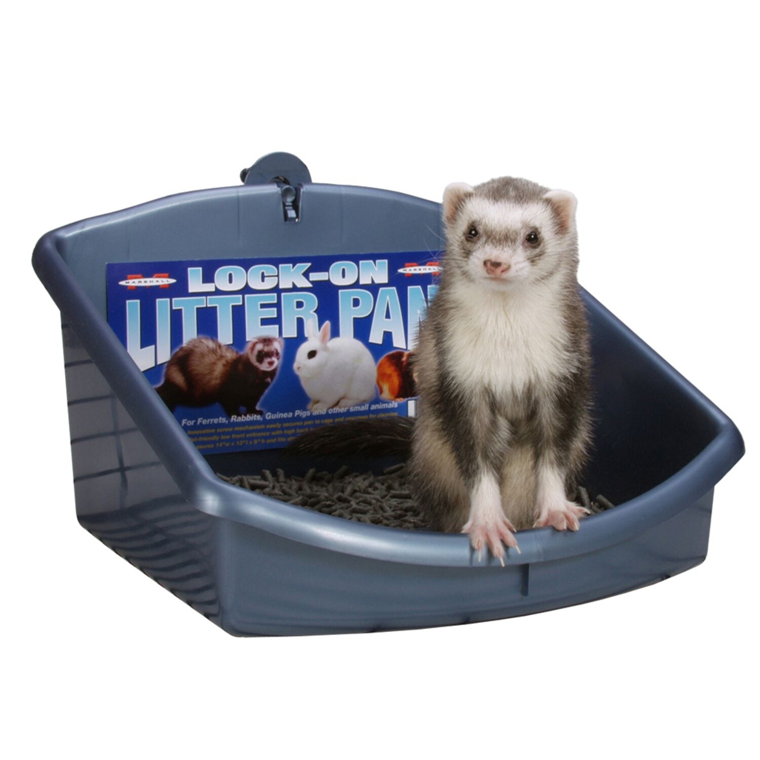 Marshall Lock-On Litter Pan For Small Animals, Assorted Colors