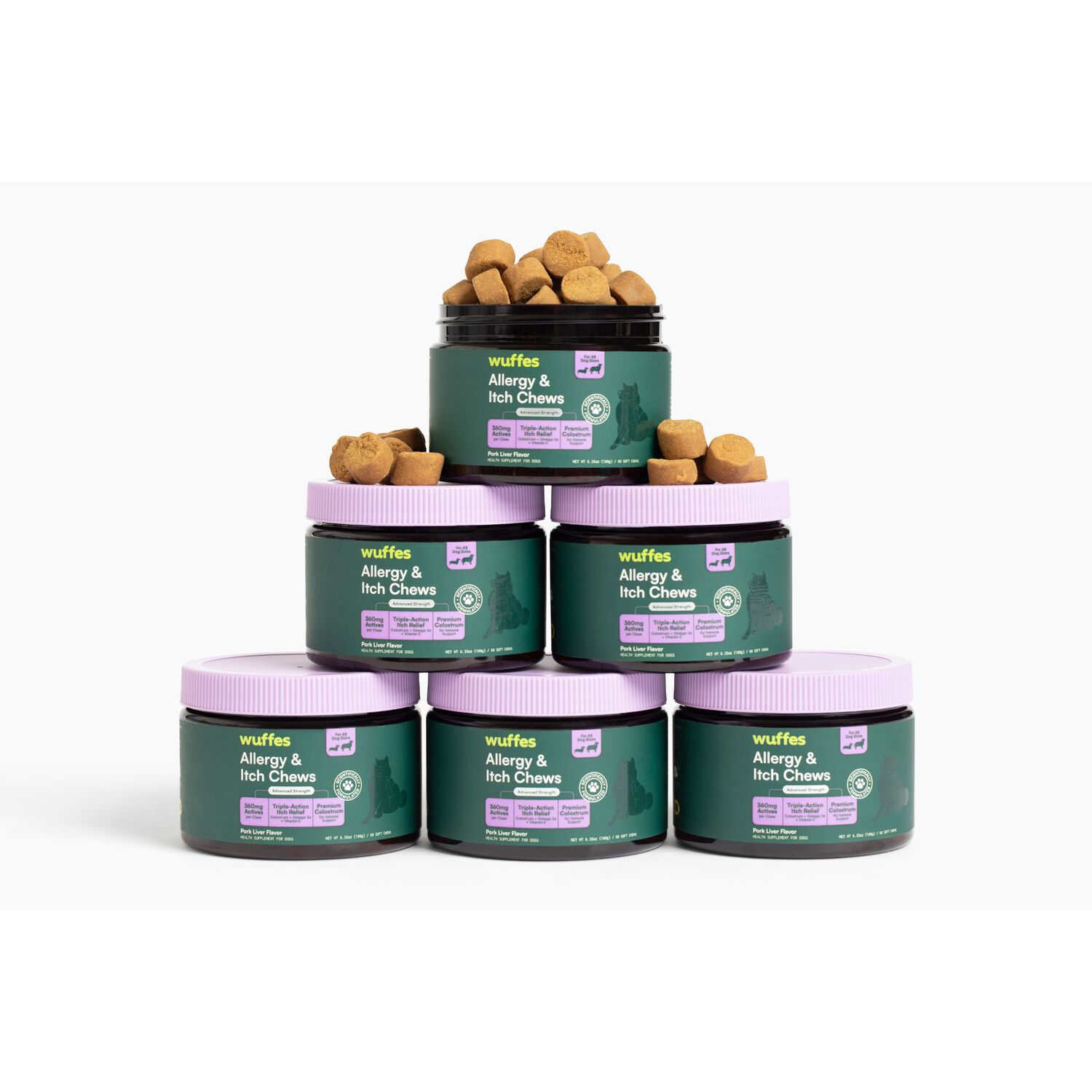 Wuffes Advanced Strength Allergy & Itch Support Supplement Dog Chews, 5.29 Oz - 50 Count