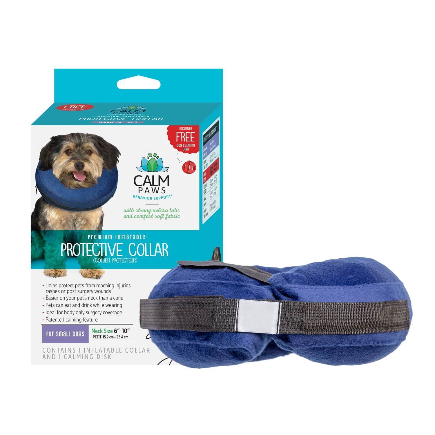 Calm Paws Protective Collar With Dog Calming Disc, Extra Large