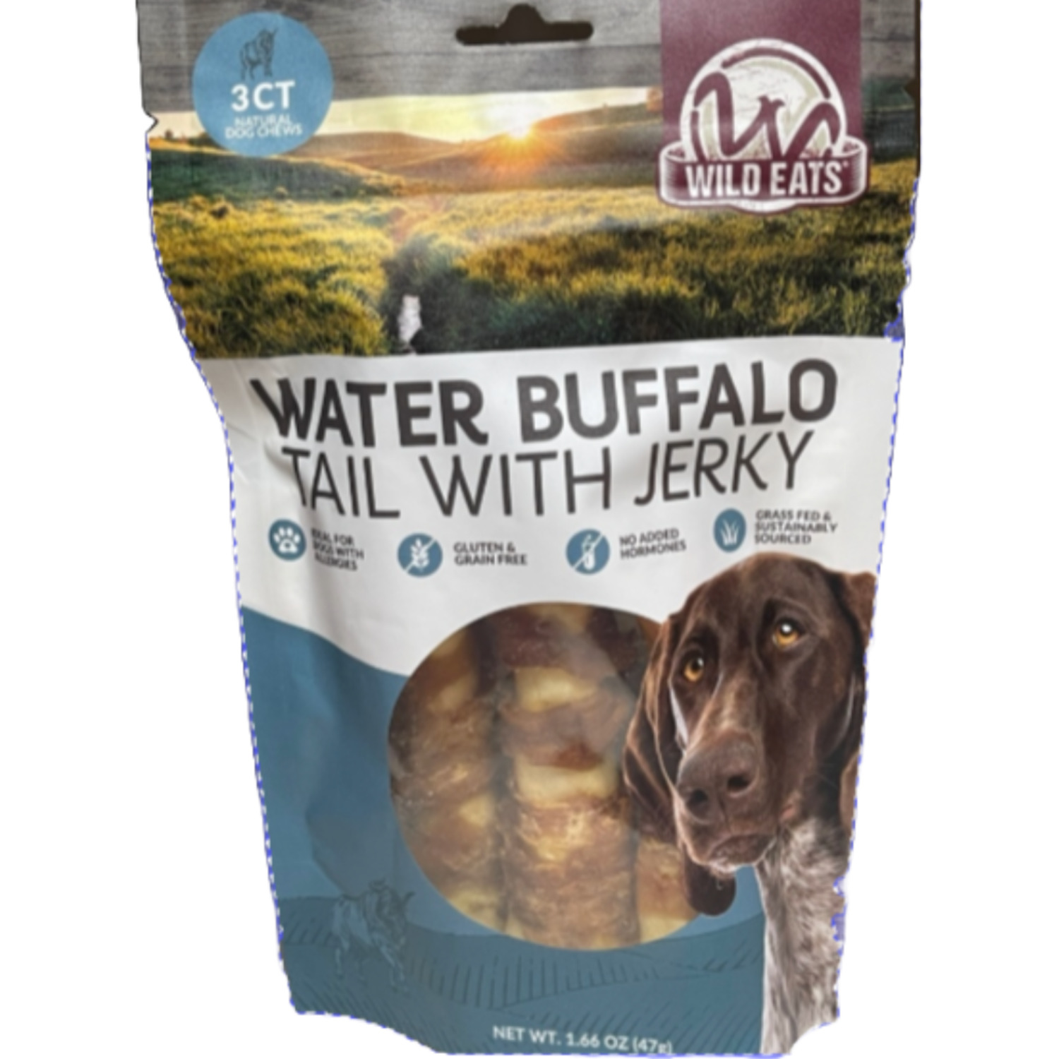Wild Eats Water Buffalo Tail With Jerky Natural Dog Treat, 3 Pack