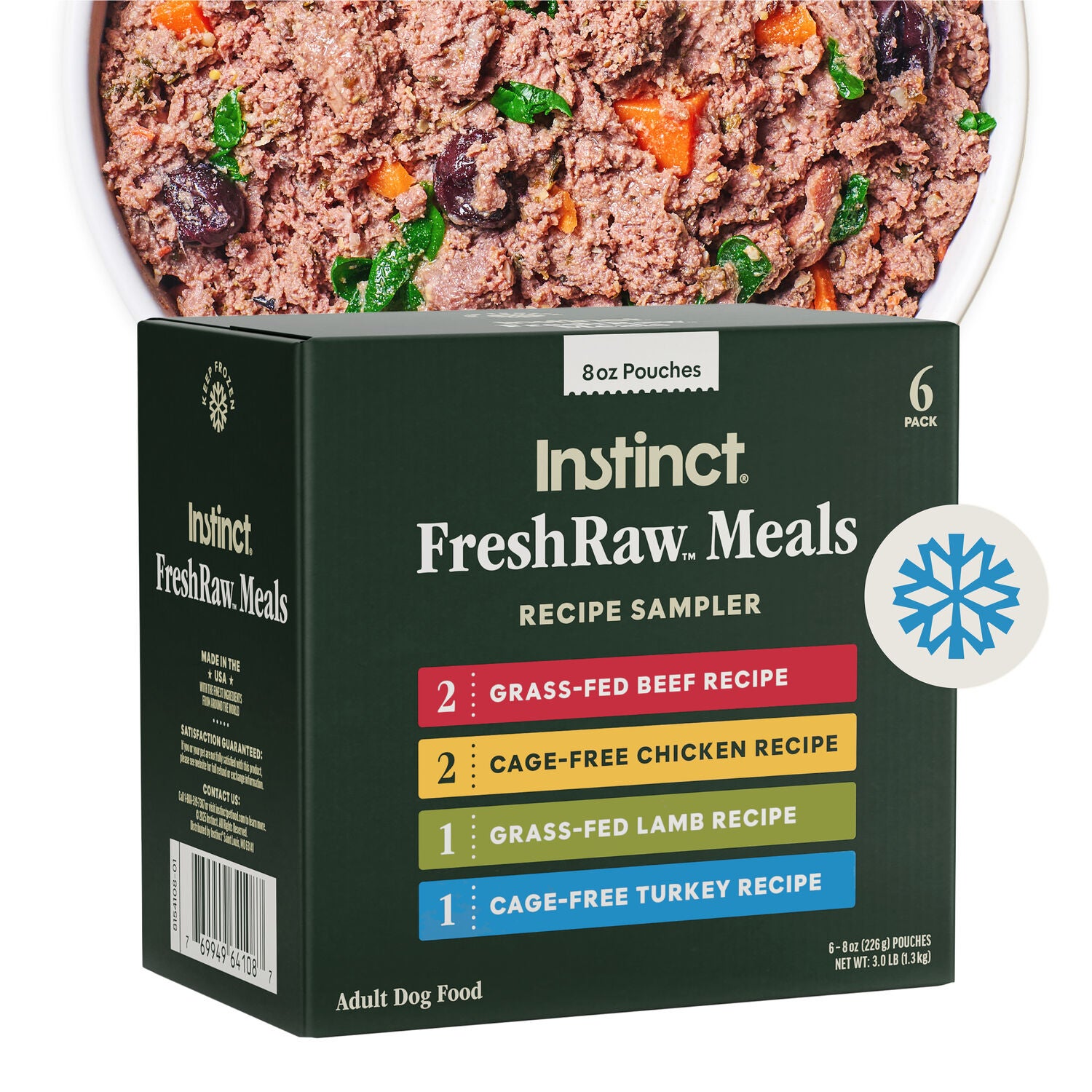 Instinct Freshraw Meals Frozen Dog Food, 8-Oz Pack Of 6, Variety Pack