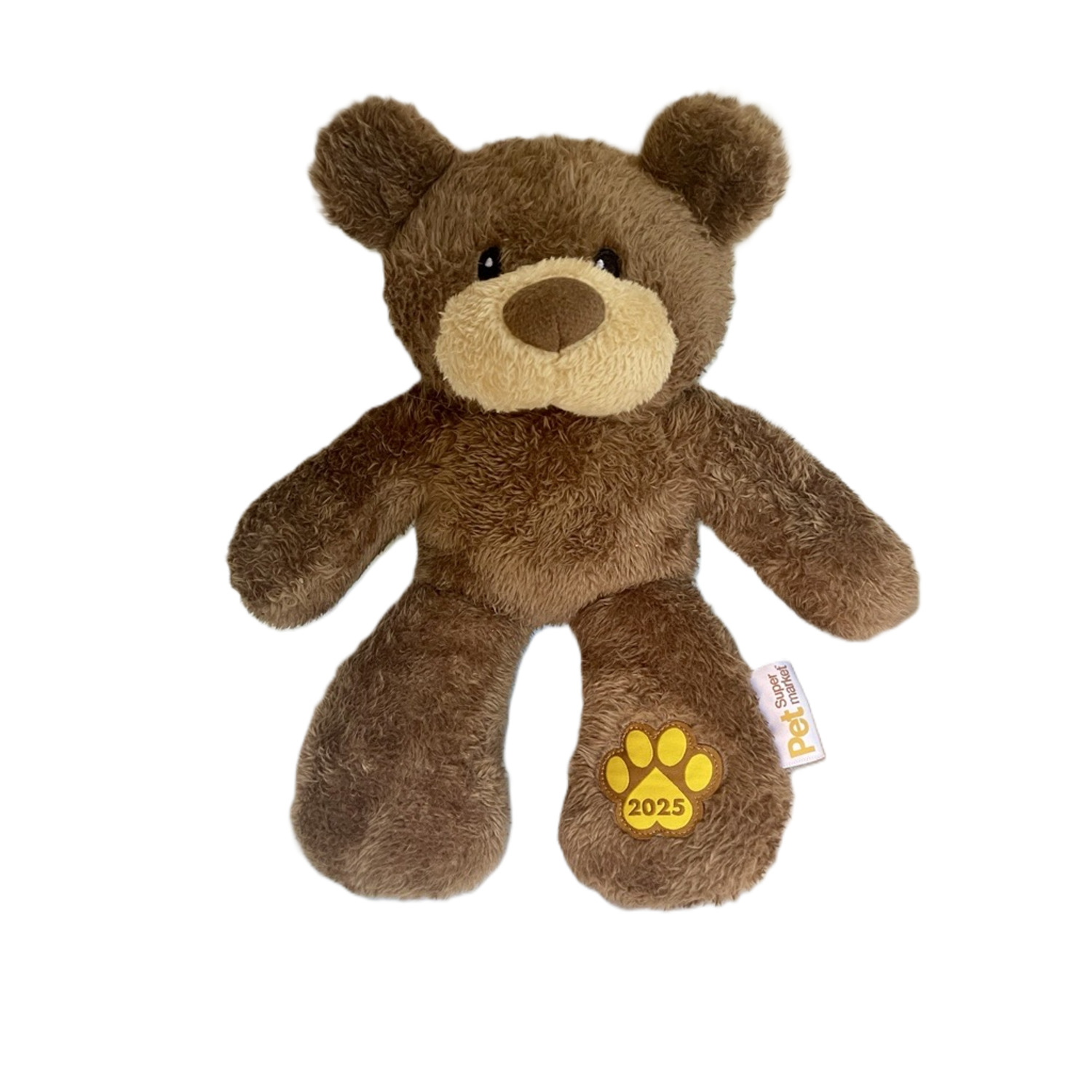 Pet Supermarket 2025 Charity Bear Plush Squeaky Dog Toy, 12"
