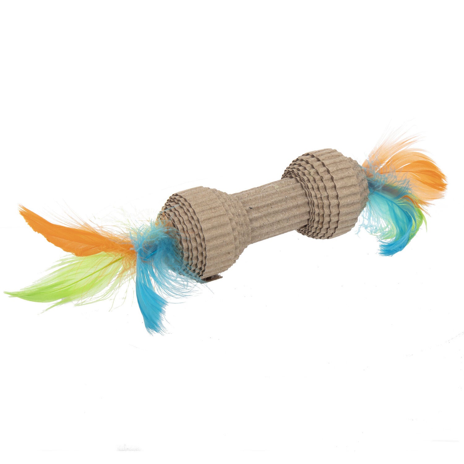 Ware Corrugated Roller Interactive Cat Toy With Feathers