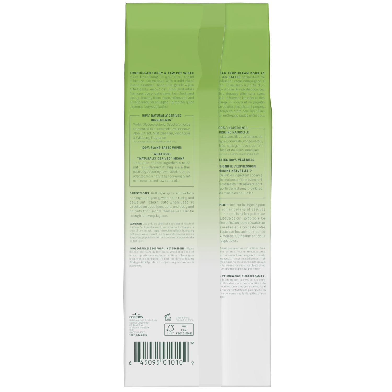 Tropiclean Berry & Coconut Deep Cleaning Pet Wipes - Deodorizing Wipes For Dogs & Cats, 100-Count