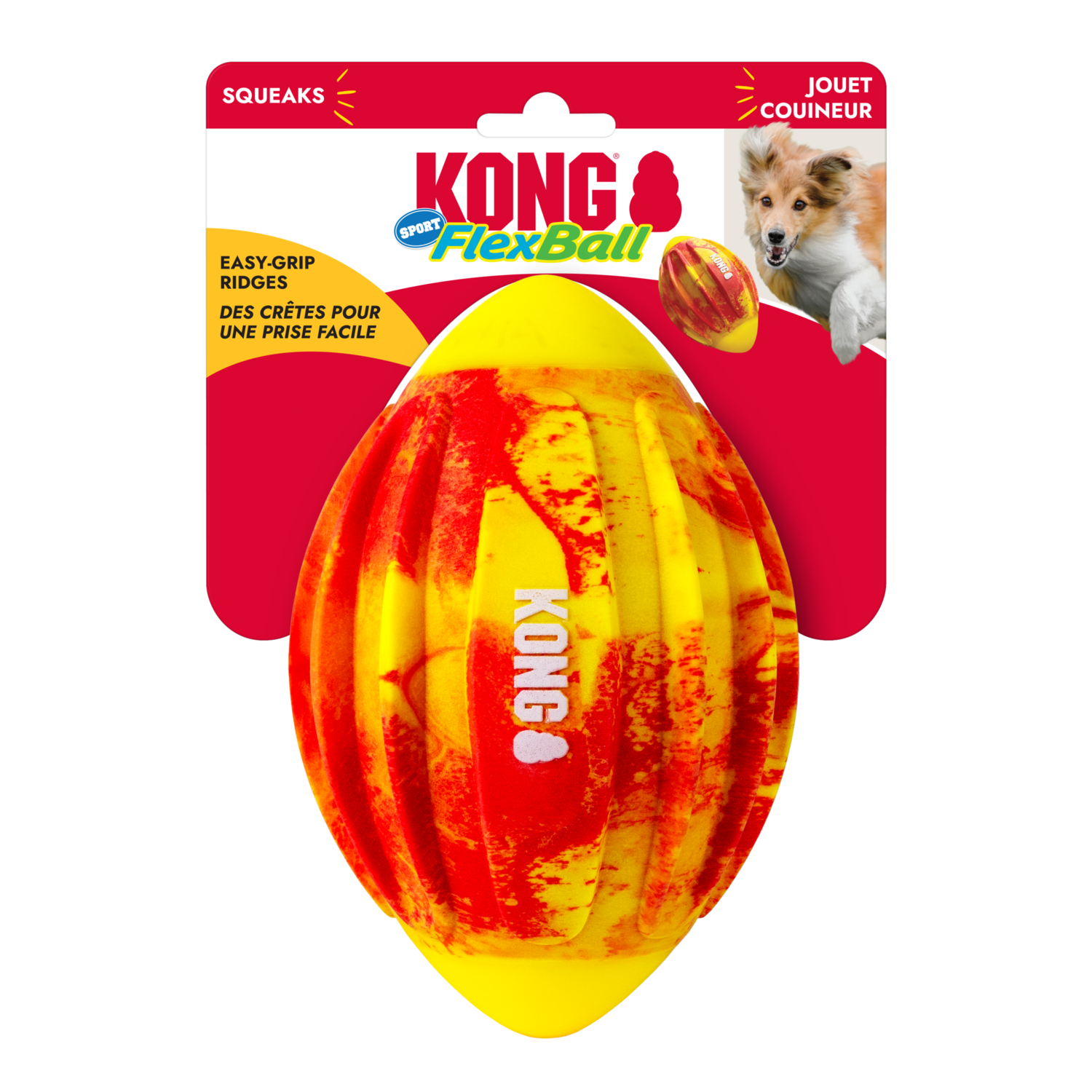 Kong Flexball Sport Football Toss & Fetch Dog Toy, 7"