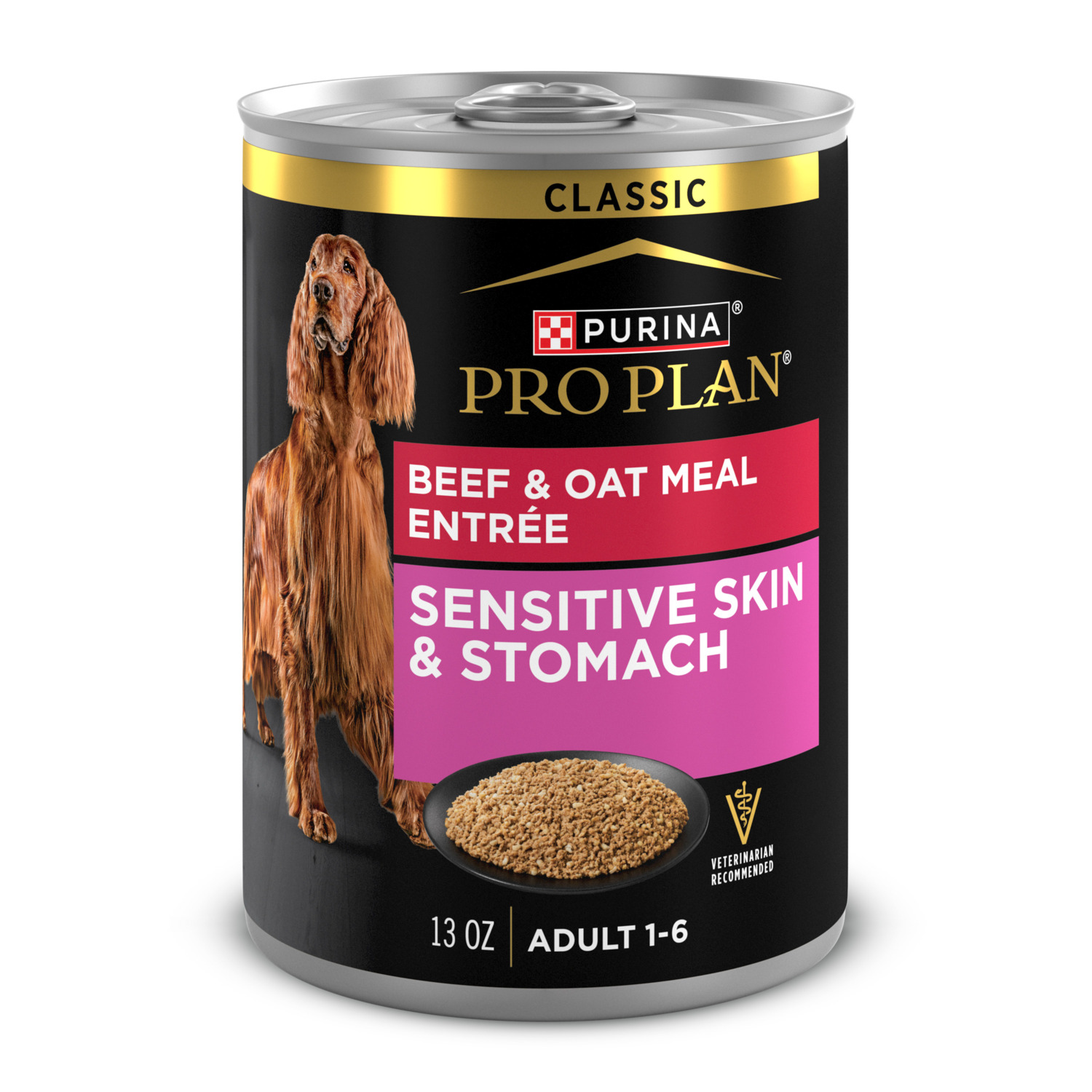 Purina Pro Plan Sensitive Skin And Stomach Wet Dog Food, 13-Oz Beef & Oatmeal Entree