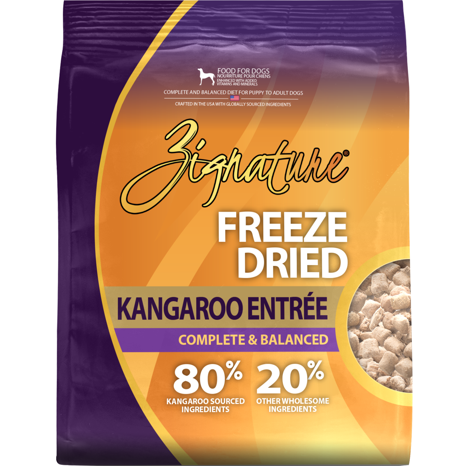 Zignature Grain-Free Kangaroo Entr&eacute;e Freeze-Dried Dog Food, 25-Oz Bag