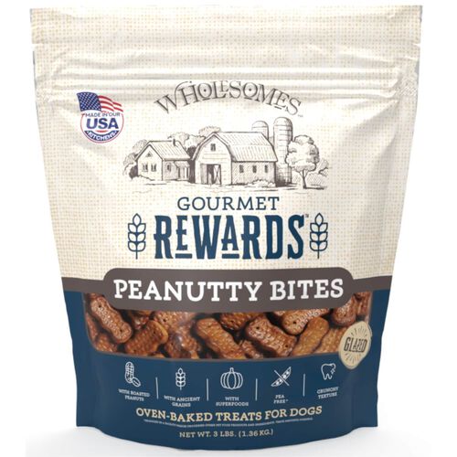 Wholesomes Gourmet Rewards Peanutty Bites Crunchy Dog Treats