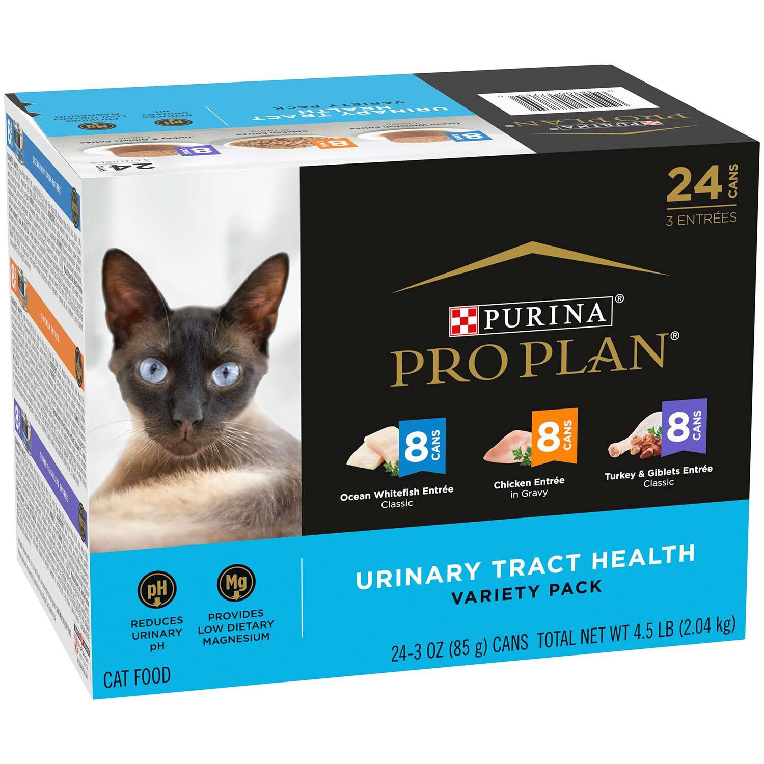 Purina Pro Plan Urinary Tract Health Canned Cat Food Variety Pack 24 3Oz  Cans