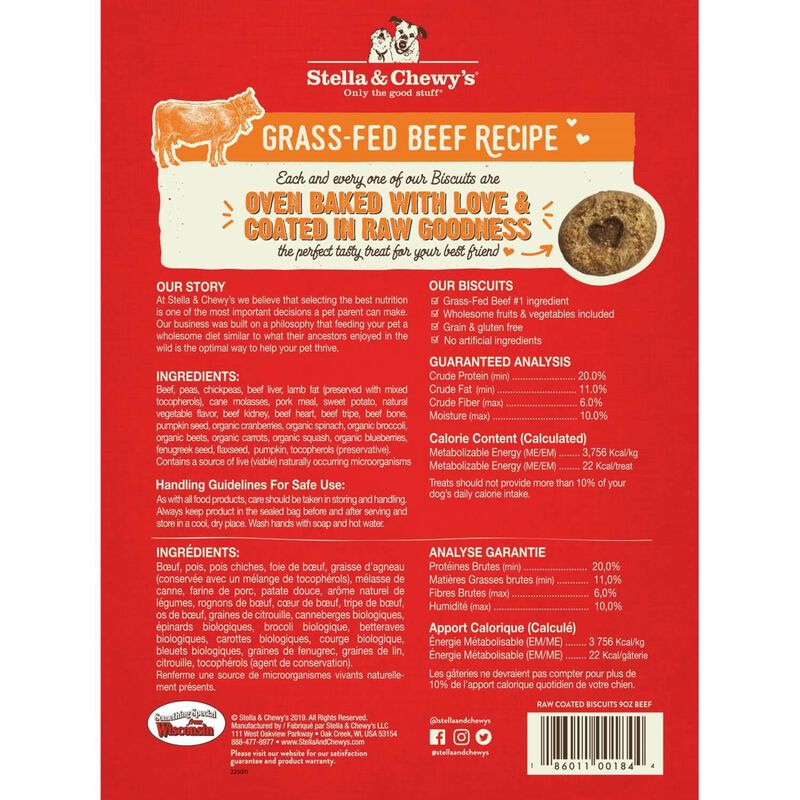 Raw Coated Biscuits Grass Fed Beef Recipe Dog Treats image number 2