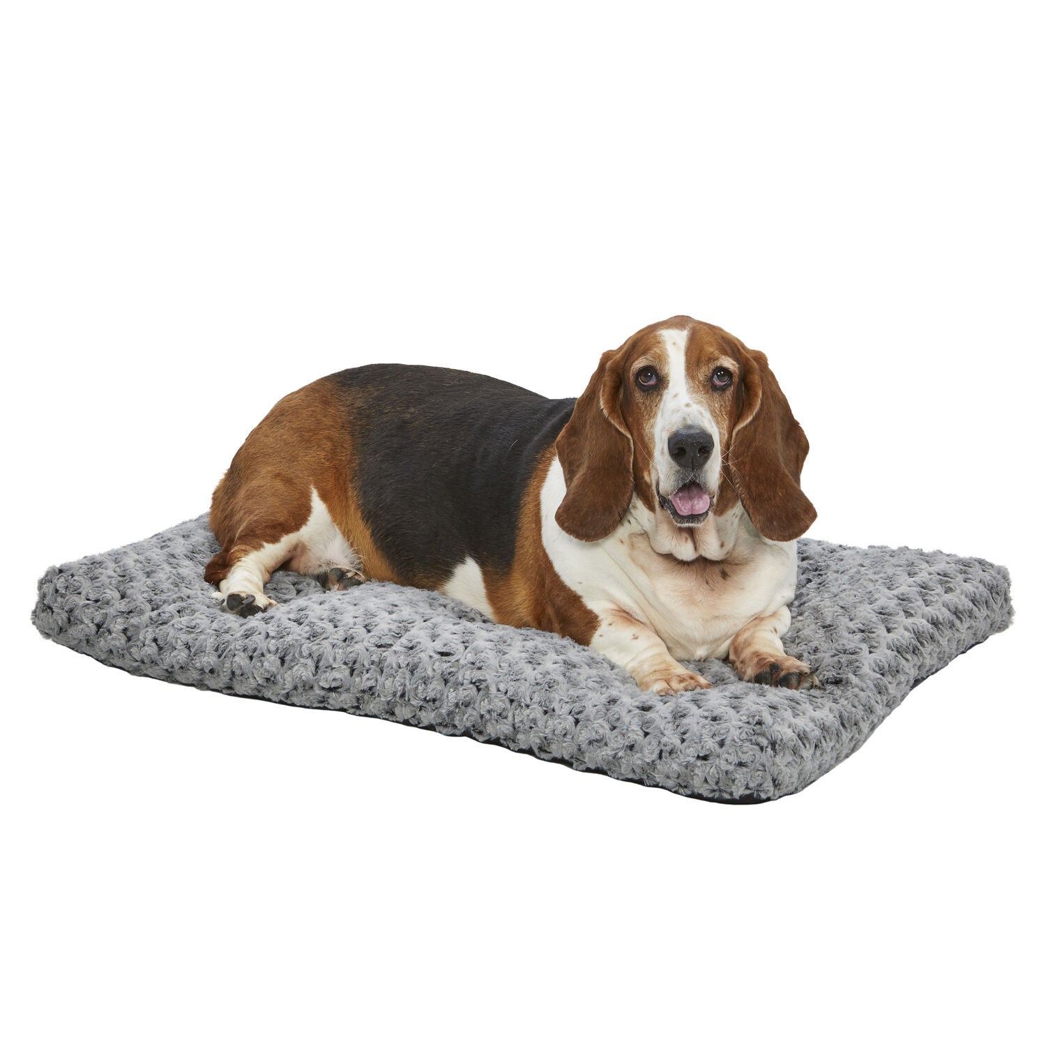 Midwest Quiet Time Ombre Gray Swirl Fur Dog Bed