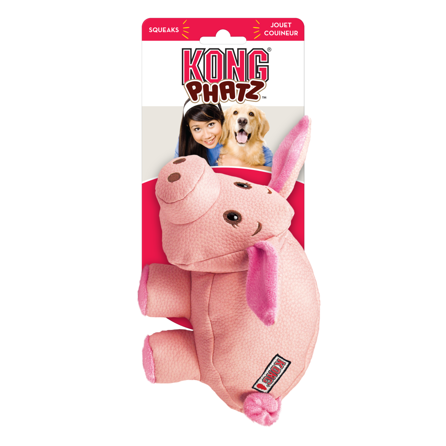 Kong Phatz Pig Plush Squeaky Dog Toy, 1 Each