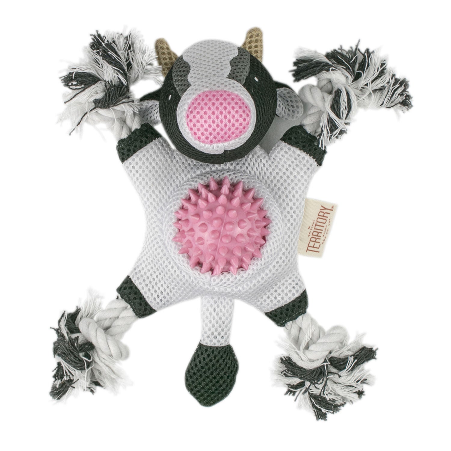 Territory Cow 2-In-1 Fetch & Tug Dog Toy, 10"