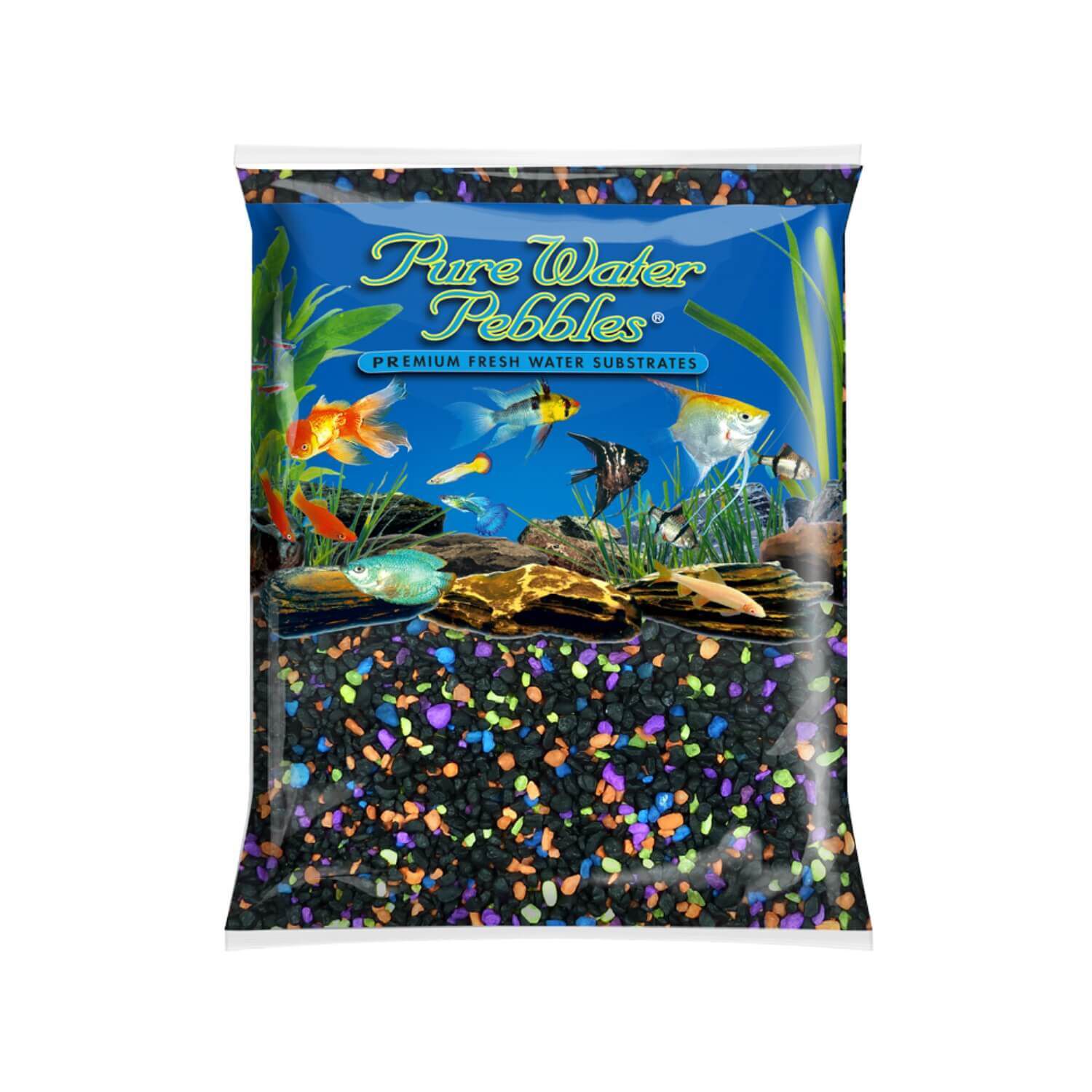 Pure Water Pebbles Aquarium Gravel, Lasernight Glo, 2-Lb Bag