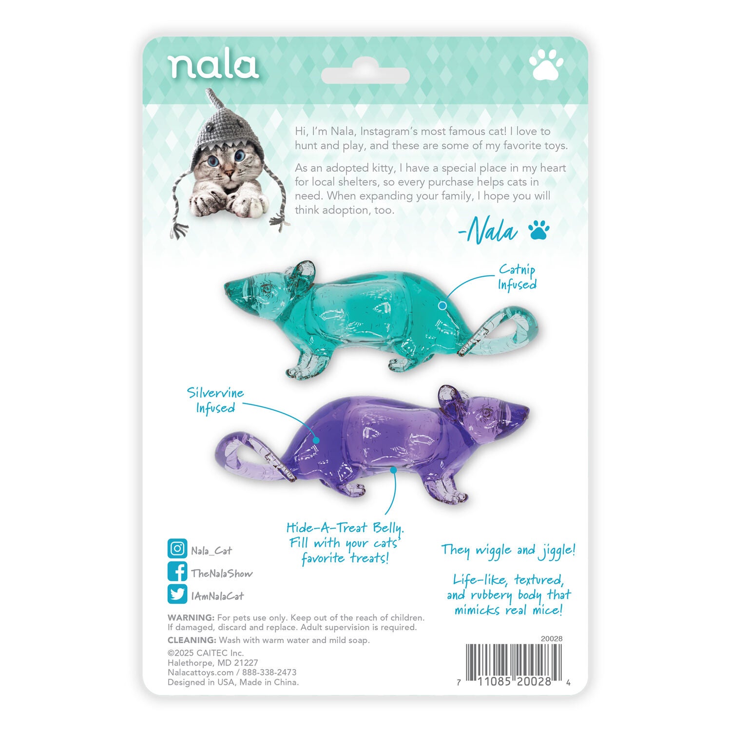 Nala Magical Mice Catnip Infused Teaser Cat Toy